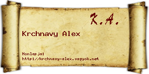 Krchnavy Alex névjegykártya